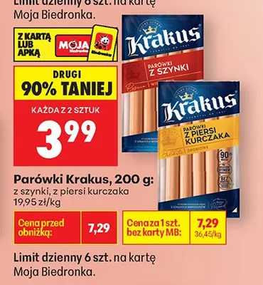 Parówki z szynki promocja w Biedronka