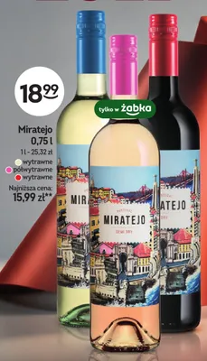 Wino białe wytrawne Miratejo promocja w Żabka