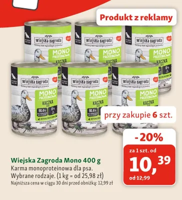 Karma monoproteinowa dla psa Wiejska Zagroda Mono promocja w MAXI ZOO