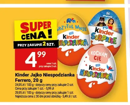 Kinder Jajko Niespodzianka Ferrero promocja w Twój Market