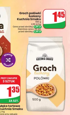 Groch połówki łuskany Kuchnia Smaku promocja w Dino