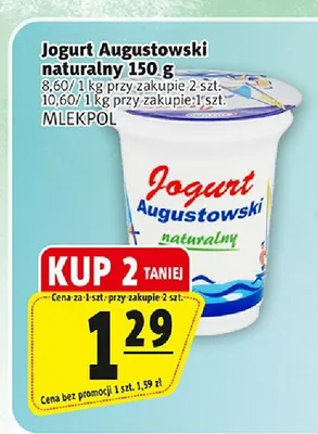 Jogurt Augustowski naturalny Mlekpol promocja w Prim Market