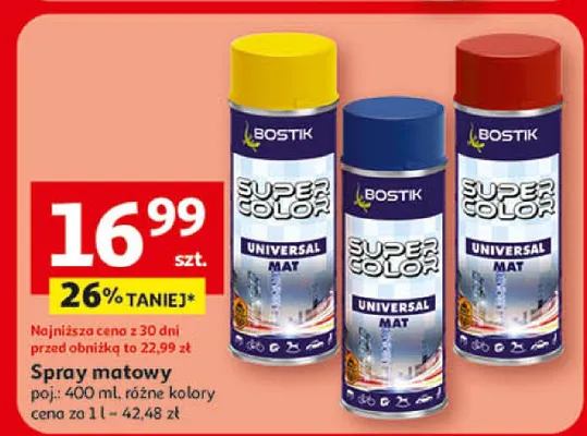 Spray matowy Bostik promocja w Auchan