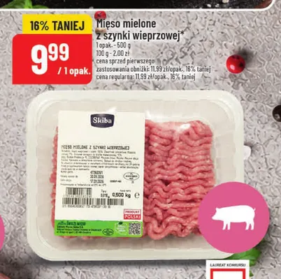 Mięso mielone z szynki wieprzowej Skiba promocja w POLOmarket