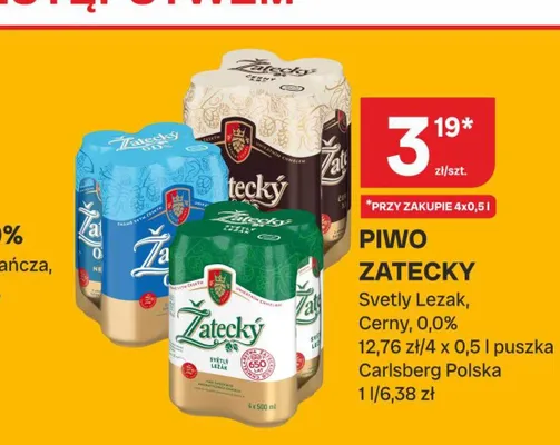 Piwo Zatecky Svetly Lezak 4-pak promocja w Chorten