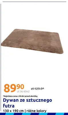 Dywan ze sztucznego futra 130x190 cm promocja w Action