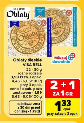 Oblaty śląskie Visa Bell promocja w Carrefour