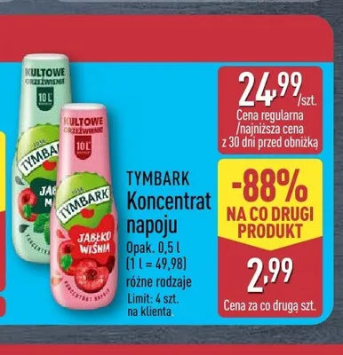 Koncentrat napoju Tymbark Jabłko Mięta promocja w Aldi