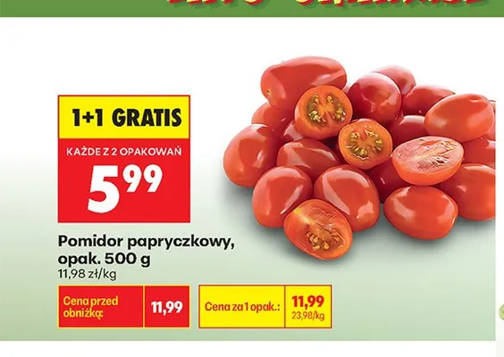 Pomidor papryczkowy promocja w Biedronka