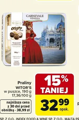 Praliny WITOR'S w puszce promocja w Carrefour Market
