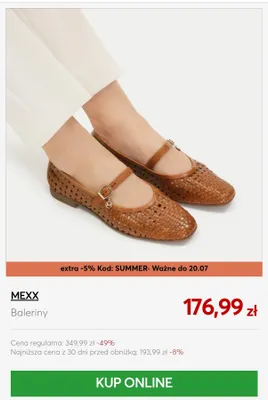 Baleriny Mexx promocja w eobuwie.pl