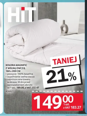 Kołdra Magnific z wełną owczą 160x200 cm promocja w Selgros