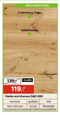 Deska warstwowa Dąb Vibo promocja w Leroy Merlin
