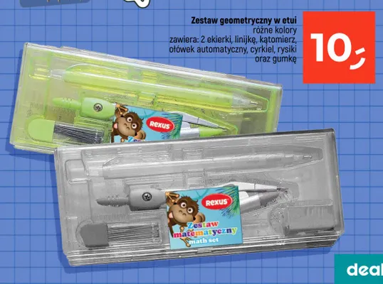 Zestaw geometryczny w etui Rexus promocja w Dealz