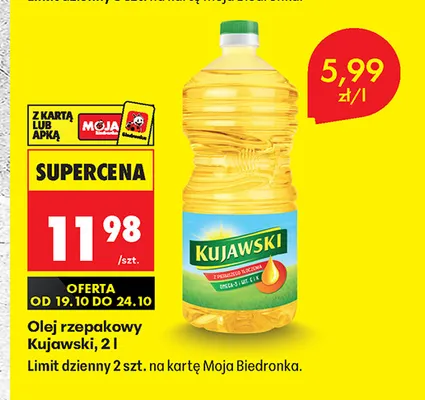 Olej rzepakowy Kujawski promocja w Biedronka
