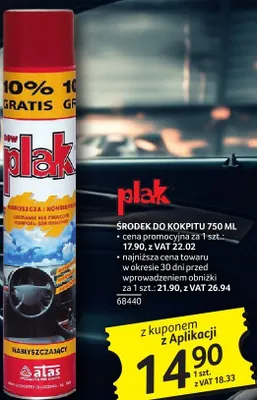 Środek do kokpitu Plak 750 ml promocja w Selgros