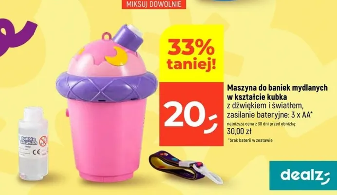 Maszyna do baniek mydlanych w kształcie kubka z dźwiękiem i światłem promocja w Dealz