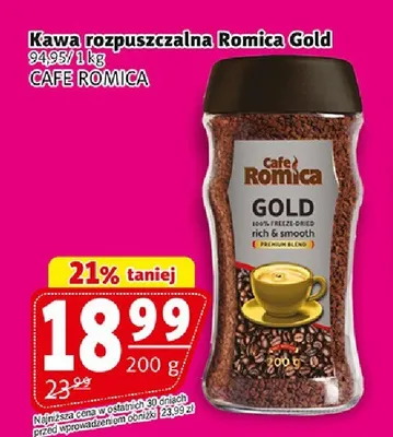 Kawa rozpuszczalna Cafe Romica Gold promocja w Prim Market