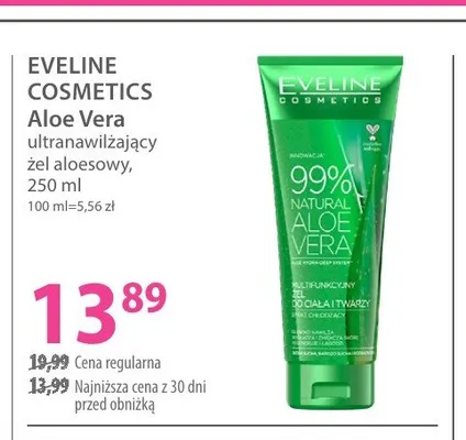 Ultranawilżający żel aloesowy Eveline Cosmetics Aloe Vera promocja w Hebe