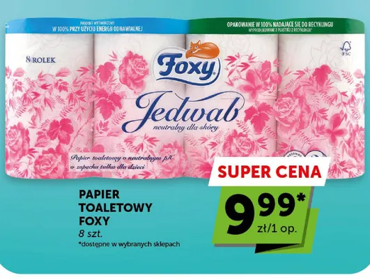 Papier toaletowy Foxy Jedwab 8-pak promocja w Groszek