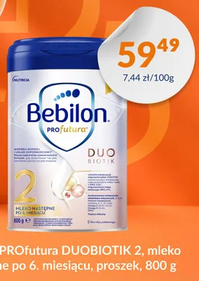Mleko następne Bebilon PROfutura DUOBIOTIK 2 po 6. miesiącu proszek promocja w DOZ.PL