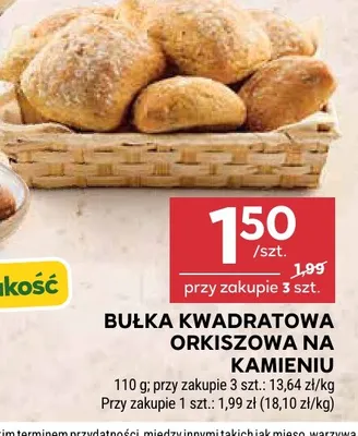 Bułka kwadratowa orkiszowa na kamieniu promocja w Stokrotka
