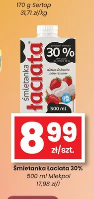 Śmietanka Łaciata 30% Mlekpol promocja w emma MARKET
