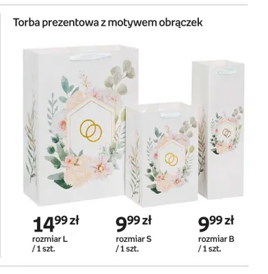 Torba prezentowa z motywem obrączek L promocja w Empik