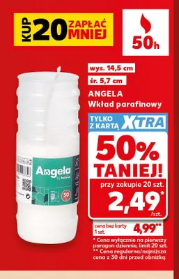 Wkład parafinowy Angela promocja w Kaufland