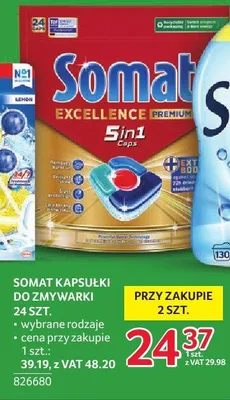 Kapsułki do zmywarki Somat Excellence Premium 5in1 promocja w Selgros