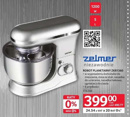 Robot planetarny ZKR1360 Zelmer 416366 promocja w Selgros