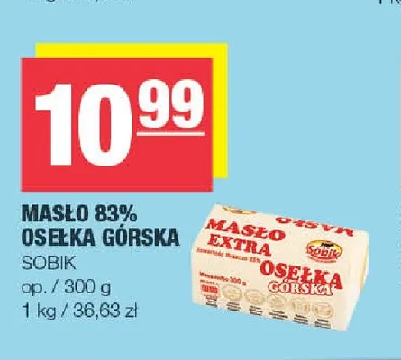 Masło Osełka Górska Sobik 83% promocja w SPAR