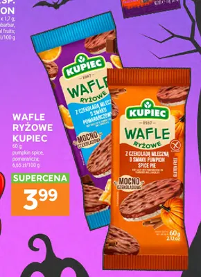 Wafle ryżowe z czekoladą mleczną Kupiec o smaku pumpkin spice pie promocja w Stokrotka