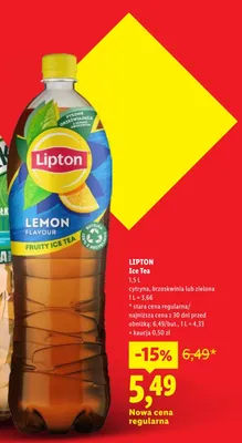 Napój Lipton Ice Tea zielona promocja w Lidl