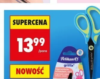 Nożyczki spiczaste Pelikan Griffix promocja w Biedronka