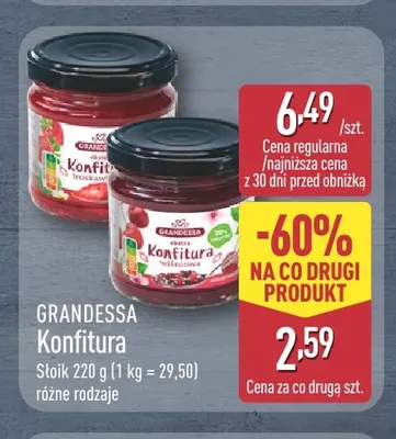 Konfitura truskawkowa Grandessa promocja w Aldi