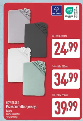 Prześcieradło z jerseyu 180-200 x 220 cm promocja w Aldi