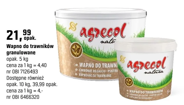 Wapno do trawników granulowane promocja w OBI