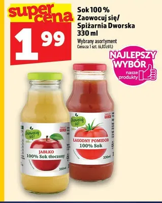 Sok łagodny pomidor Zaowocuj się! 100% promocja w TOPAZ