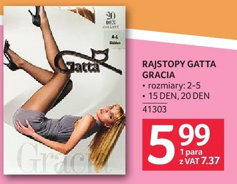 Rajstopy Gatta Gracja rozmiar 2-5 15 DEN, 20 DEN promocja w Selgros