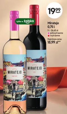 Wino czerwone Miratejo wytrawne promocja w Żabka