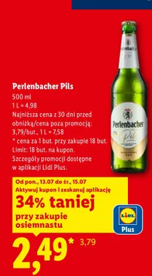 Piwo Perlenbacher Pils promocja w Lidl
