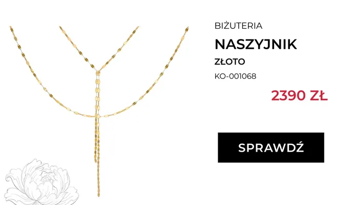 Naszyjnik złoty Briju KO-001068 promocja w Briju