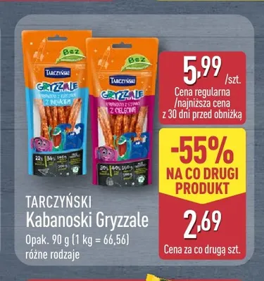 Kabanoski Gryzzale z indykiem Tarczyński promocja w Aldi