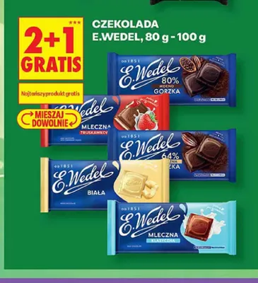 Czekolada mocno gorzka 80% E.Wedel promocja w Biedronka