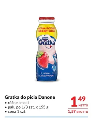Napój jogurtowy Gratka do picia Danone promocja w Makro