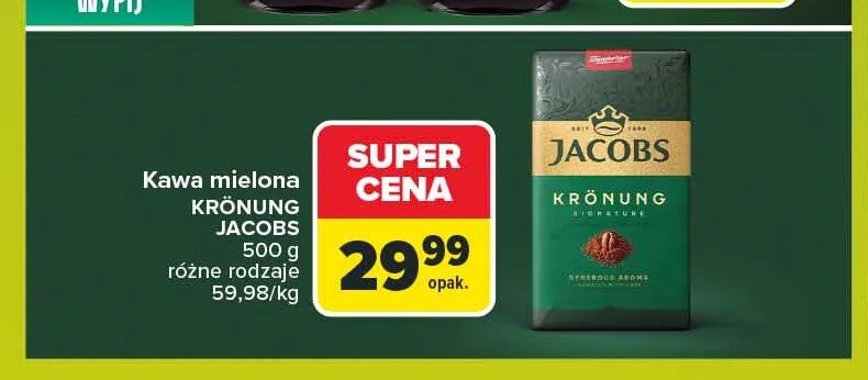 Kawa mielona Jacobs Kronung promocja w Carrefour