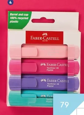 Zakreślacze Faber-Castell neonowe 4-pak promocja w Biedronka
