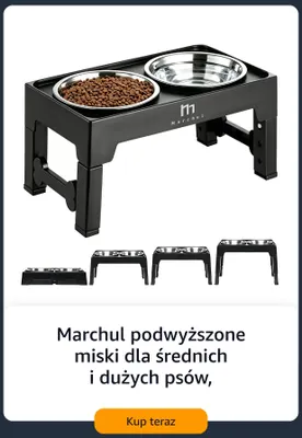 Marchul podwyższone miski dla średnich i dużych psów promocja w Amazon