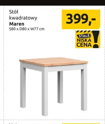 Stół kwadratowy Maren promocja w Black Red White